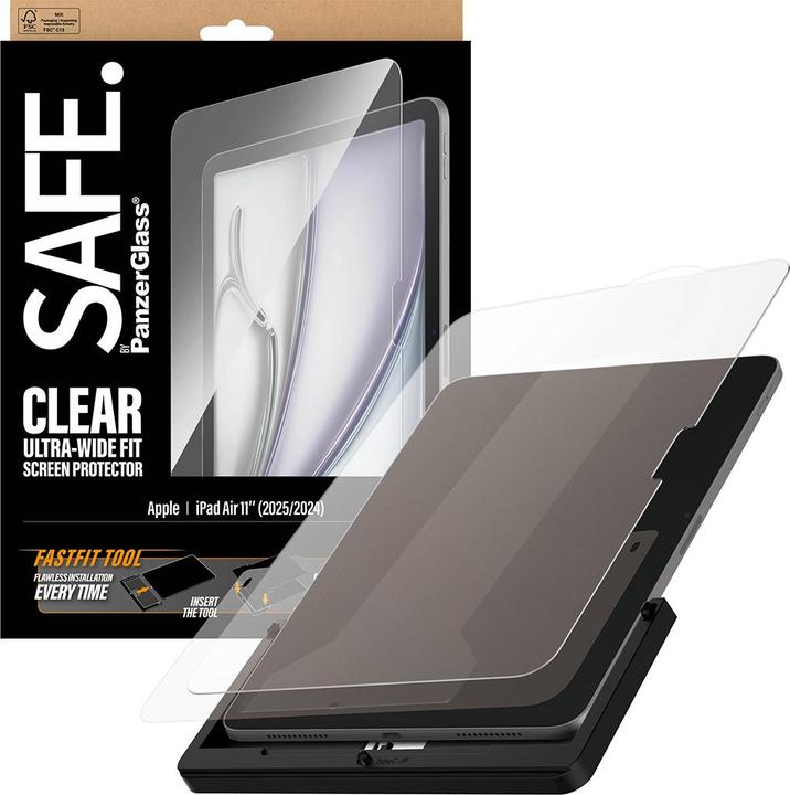 Produktbild PanzerGlass SAFE. Screen Protector iPad Air 11" (2024-2025) Ultra-Wide Fit (1 Stk., Apple iPad Air 11 2024, Apple iPad Air 11 2025, Apple iPad Air 11 2026)
