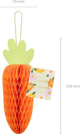 Partydeco Paper decoration honeycomb Carrot, orange, 20 cm (1 pkt / 1 pc.) (1 x, 20 x 7 cm)