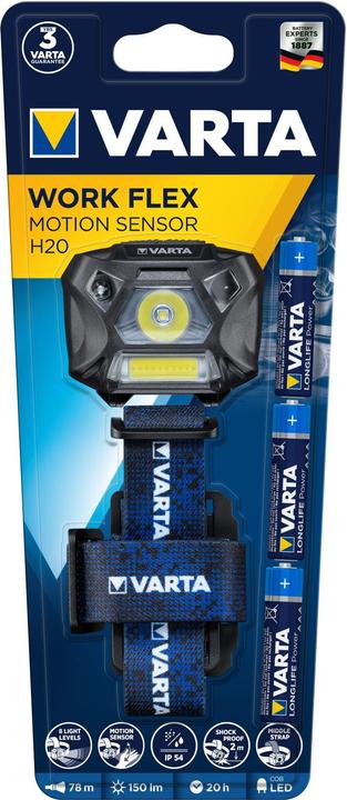 Actual product image Varta Work Flex Motion Sensor H20 Headlight/Motion Sensor (150 lm)