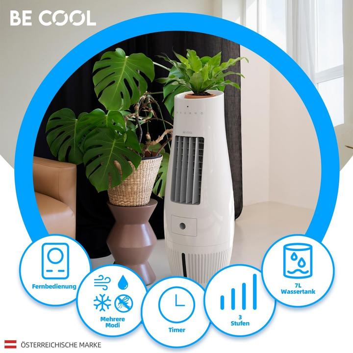 Produktbild Be Cool BC07AC60WFLuftkühler 7 Liter, Mückenabwehr, Luftumwälzung: 480m³/h (10 m²)
