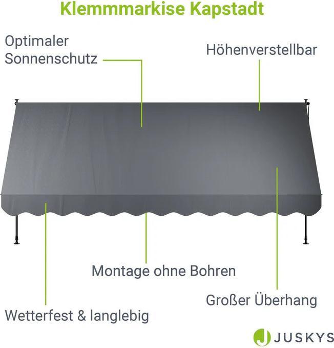 Actual product image Juskys Klemmmarkise Kapstadt (4 m)
