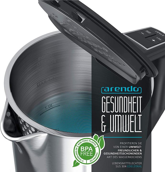 Produktbild Arendo Edelstahl Wasserkocher 1,5 Liter (1.50 l)