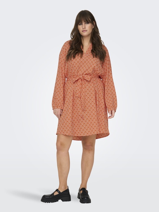 Image du produit Only Robe curvy à col en V et manches longues (50)