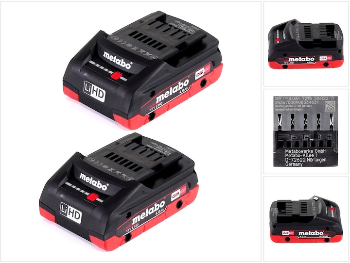 2x Metabo LiHD 4,0 Ah Akkupack ( 625367000 )