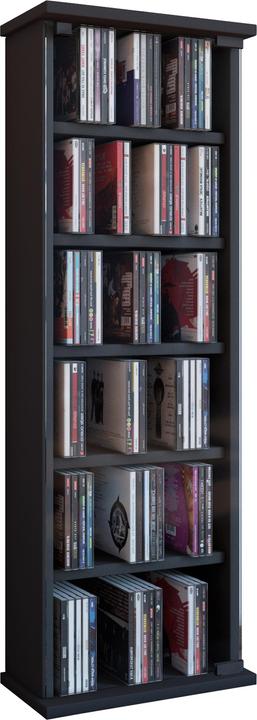 Produktbild VCM Holz CD DVD Stand Regal Vetro mit Glastür (31 x 18 x 92 cm)