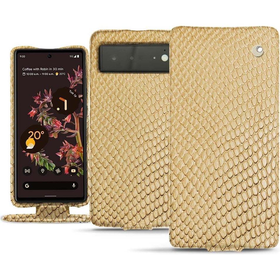 Noreve Lederschutzhülle vertikal (Google Pixel 6), Smartphone Hülle, Beige