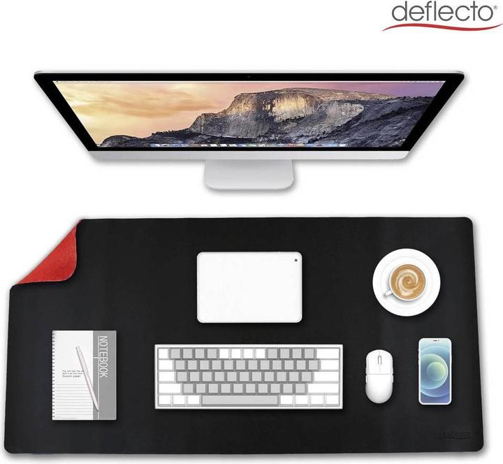 Actual product image Deflecto Schreibtischunterlage Kunstleder, Leder, PVC Schwarz, Rot 120 x 60 cm (120 x 60 cm)
