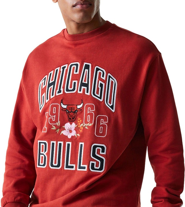 Produktbild New Era Oversize NBA Pullover - FLORAL Chicago Bulls rot XL (XL)