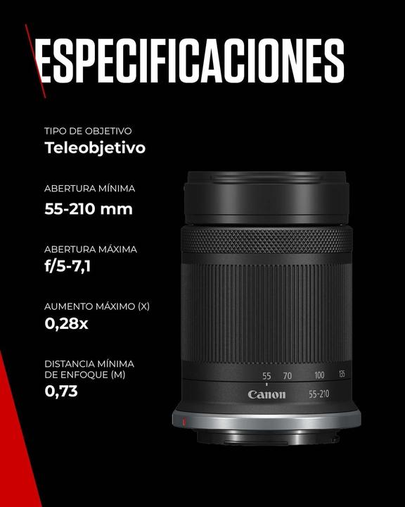 Produktbild Canon RF-S 55-210mm F5-7.1 IS STM​ - (EU) (Canon RF, APS-C / DX)