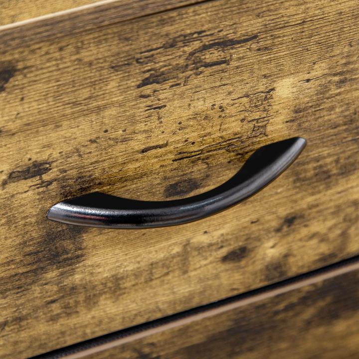 Produktbild Homcom Kommode Polyester, Stahl Rustikal-Braun (30 x 30 x 92 cm)