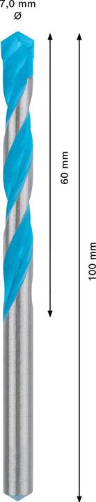 Produktbild Bosch Professional Zubehör EXPERT CYL-9 MultiConstruction Bohrer 7 x 60 x 100 mm, 10-teilig (7 mm)