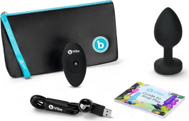 Actual product image B-Vibe Vibrating Jewel Plug XXL Black