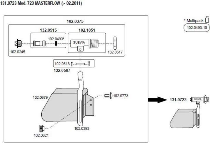 Produktbild Suevia Vlotter Model 723 Masterflow Zwart