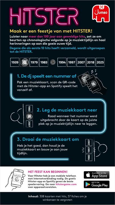 Produktbild Jumbo Hitster-Musikspiel (Niederländisch, 2 - 10 Spieler)