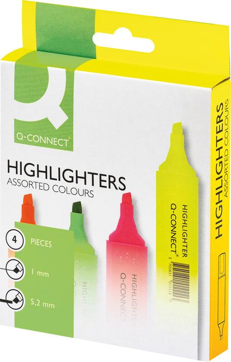 Actual product image Q-Connect Highlighter Economy (Multicoloured, 1 mm, 4 x)