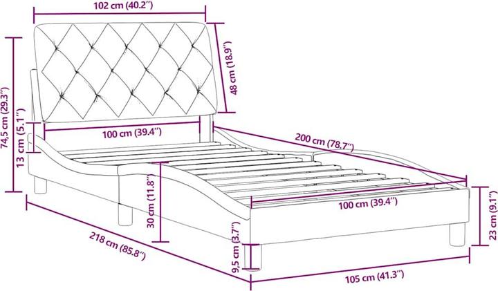 Image du produit vidaXL Bettgestell (100 x 200 cm)