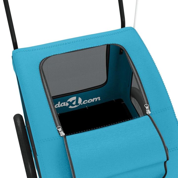 Produktbild vidaXL Fahrradanhänger Hunde Blau Oxford-Gewebe und Eisen