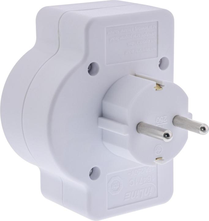 Image du produit InLine Adaptateur de prise avec interrupteur, fiche à contact de protection vers 2x prise européenne + 1x (CEE 7/3, 3 x)