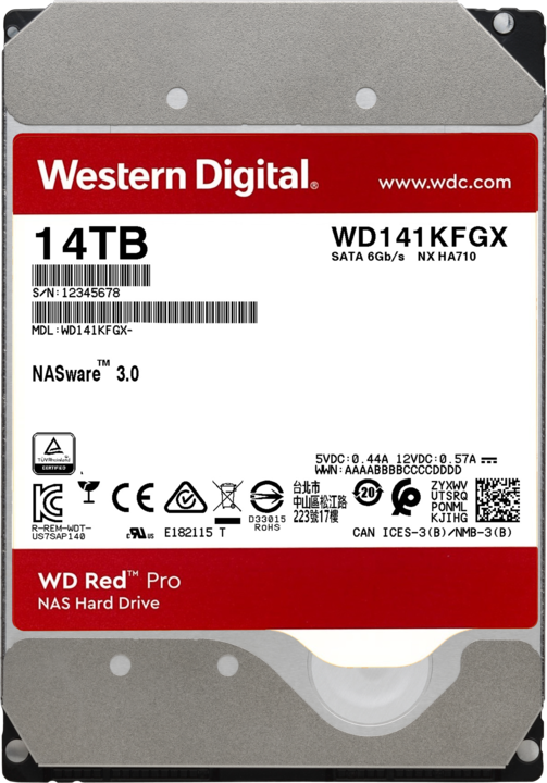 Actual product image WD Red Pro (14 TB, 3.5", CMR)