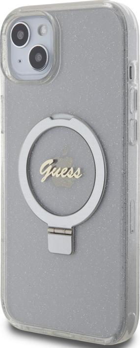 Produktbild Guess GUHMP15MHRSGSD iPhone 15 Plus 6.7" przezroczysty/transparent hardcase Ring Stand Script Glitte (Apple iPhone 15 Plus)