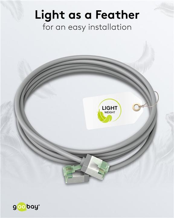 Productafbeelding Goobay Ultraflexibele CAT 8.1 patchkabel, slank, U/FTP, grijs (U/FTP, CAT8.1, 2 m)