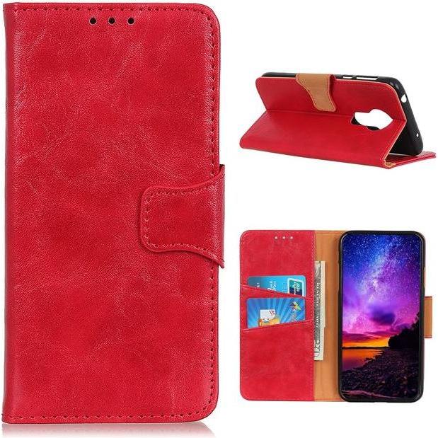 Thumbnail - MU Classic Crazy Horse IV Leder Bookcover Series (Nokia 3.4), Smartphone Hülle, Rot
