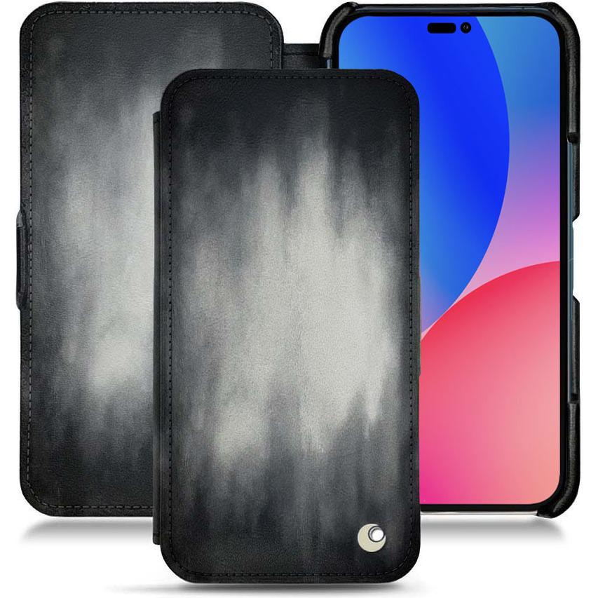 Noreve Lederschutzhülle horizontal (Apple iPhone 14 Pro Max), Smartphone Hülle, Grau
