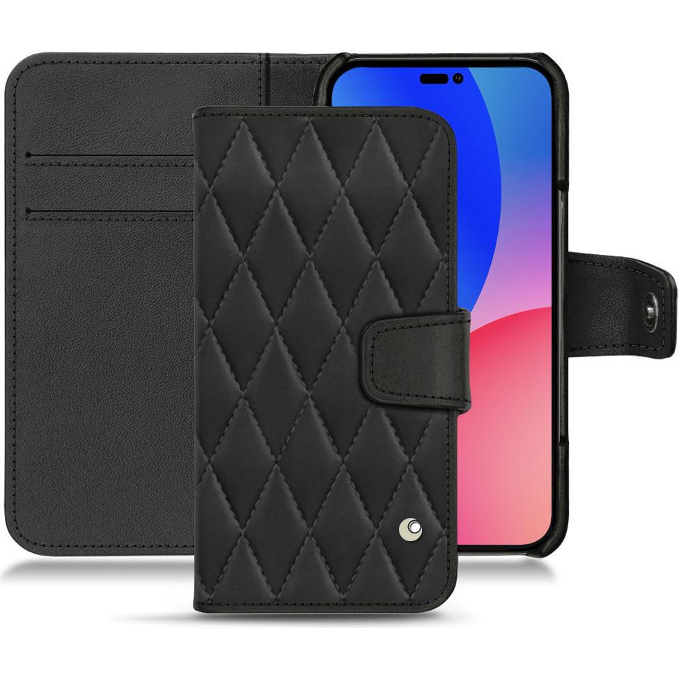 Noreve Lederschutzhülle Wallet (Apple iPhone 14 Pro Max), Smartphone Hülle, Schwarz
