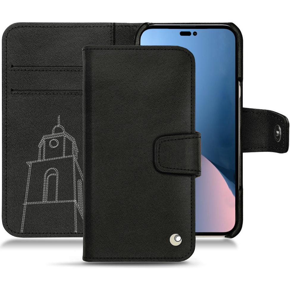 Noreve Lederschutzhülle Wallet (Apple iPhone 14 Plus), Smartphone Hülle, Schwarz