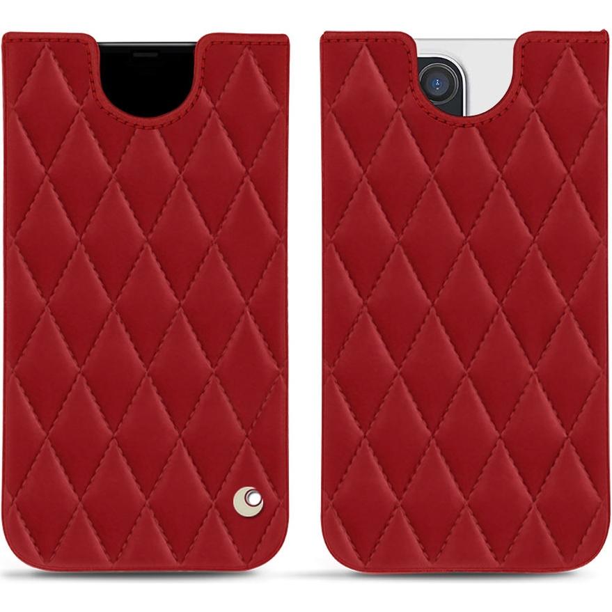 Noreve Lederschutzhülle (Apple iPhone 14 Pro), Smartphone Hülle, Rot