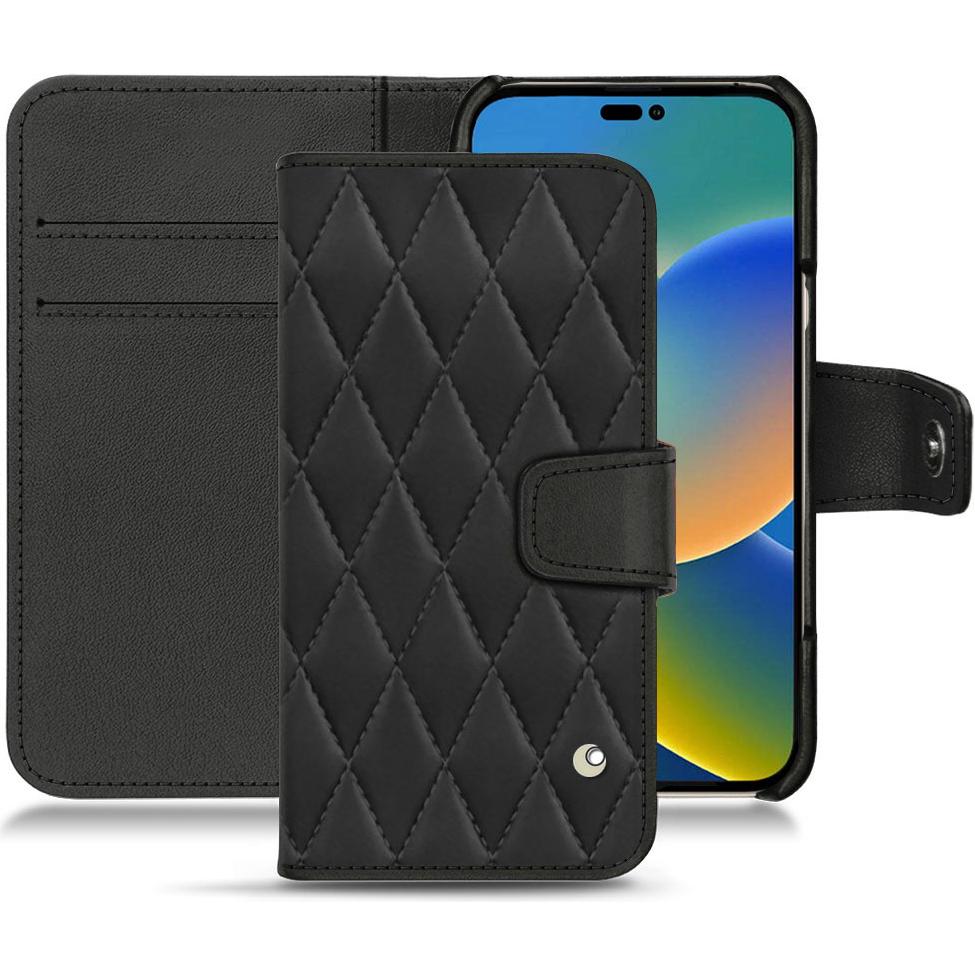 Noreve Lederschutzhülle Wallet (Apple iPhone 14), Smartphone Hülle, Schwarz