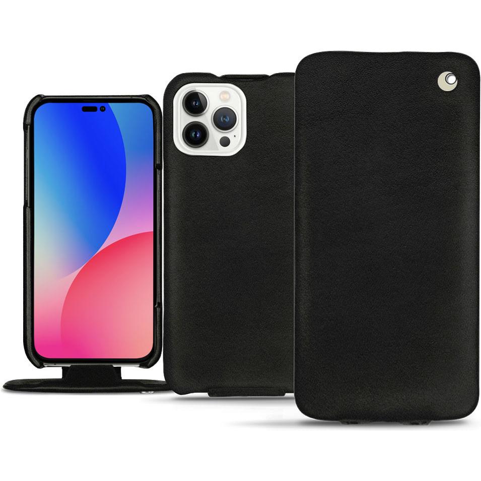 Noreve Lederschutzhülle vertikal (Apple iPhone 14 Pro Max), Smartphone Hülle, Schwarz