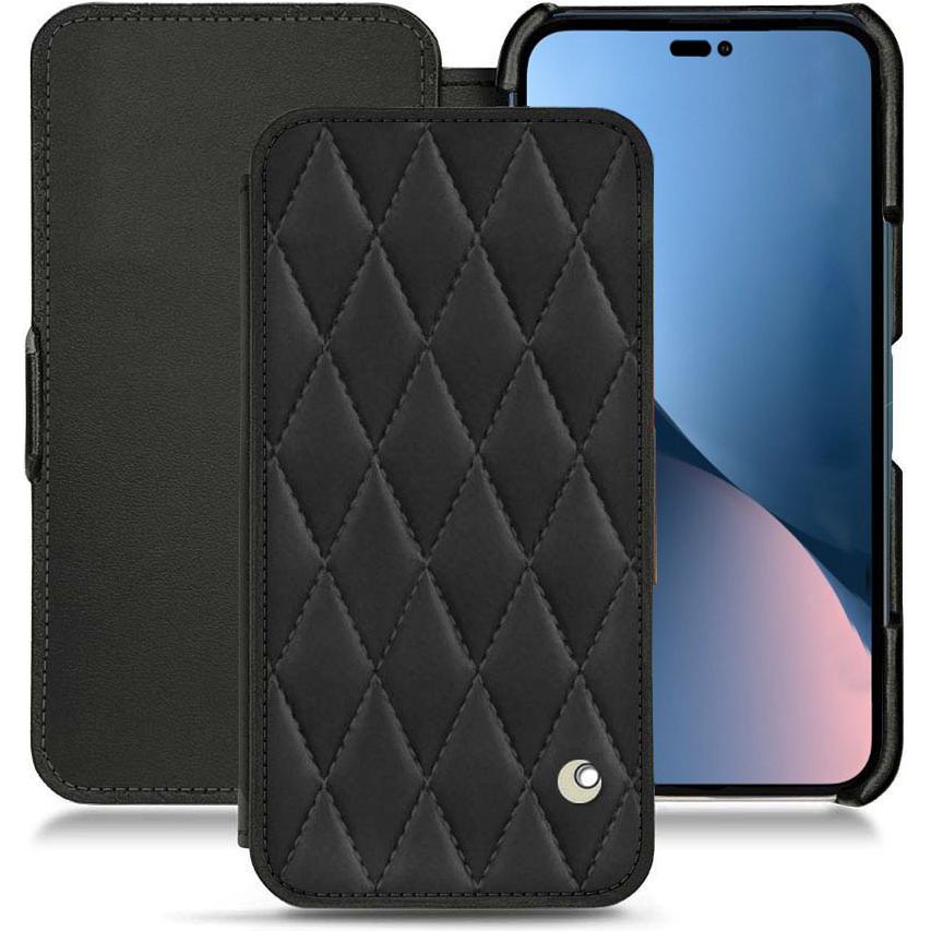 Noreve Lederschutzhülle horizontal (Apple iPhone 14 Plus), Smartphone Hülle, Schwarz