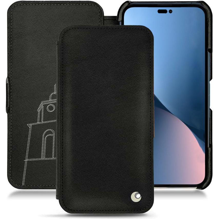 Noreve Lederschutzhülle horizontal (Apple iPhone 14 Plus), Smartphone Hülle, Schwarz