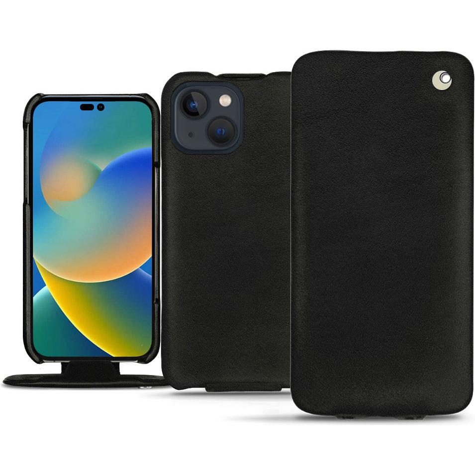 Noreve Lederschutzhülle vertikal (Apple iPhone 14), Smartphone Hülle, Schwarz