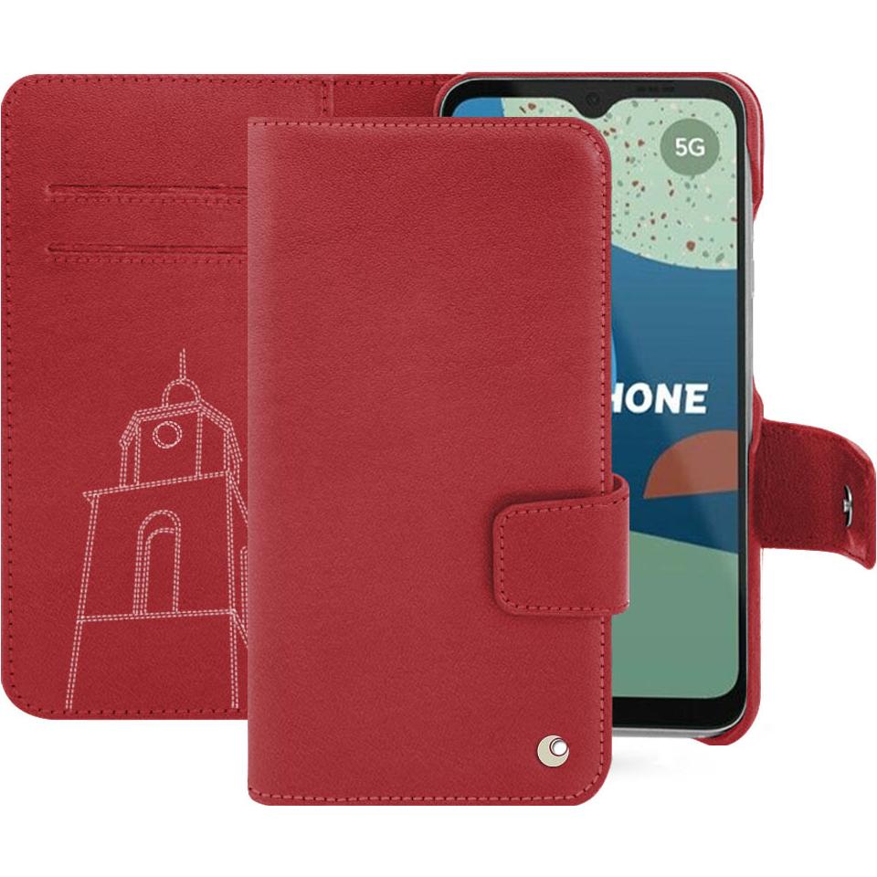 Noreve Lederschutzhülle Wallet (Fairphone 4), Smartphone Hülle, Rot
