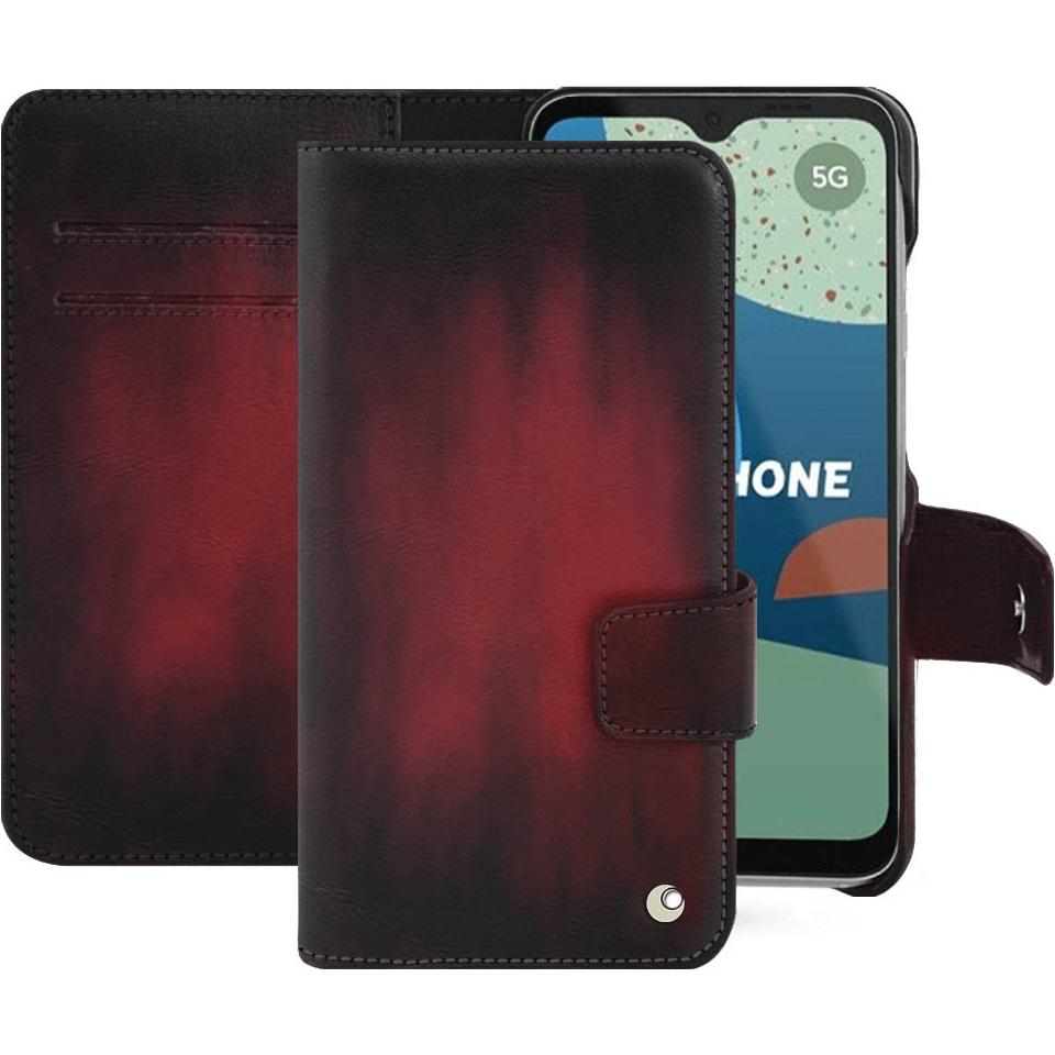 Noreve Lederschutzhülle Wallet (Fairphone 4), Smartphone Hülle, Rot
