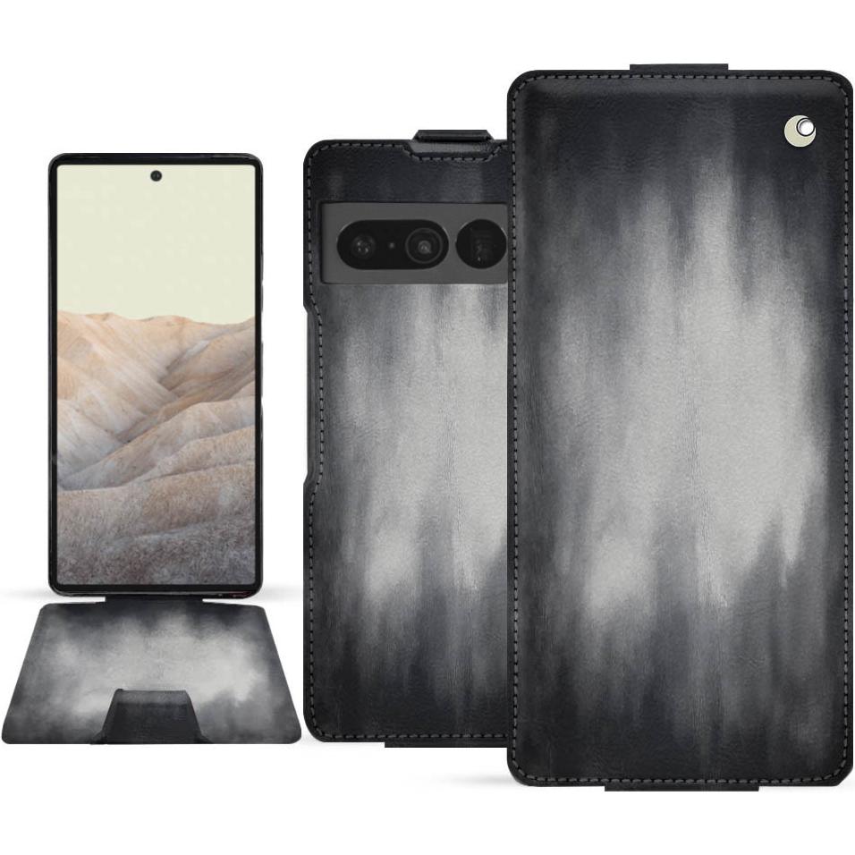 Noreve Lederschutzhülle vertikal (Google Pixel 7 Pro), Smartphone Hülle, Grau