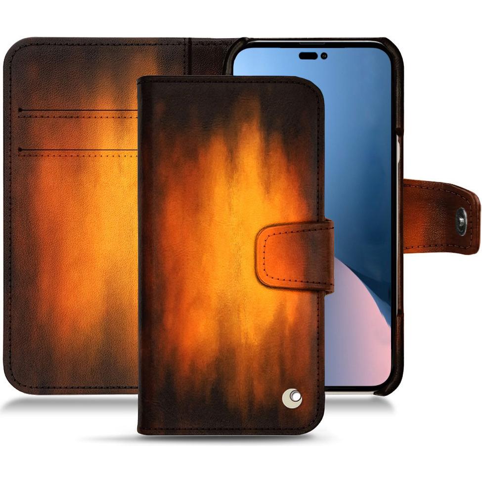 Noreve Lederschutzhülle Wallet (Apple iPhone 14 Plus), Smartphone Hülle, Violett