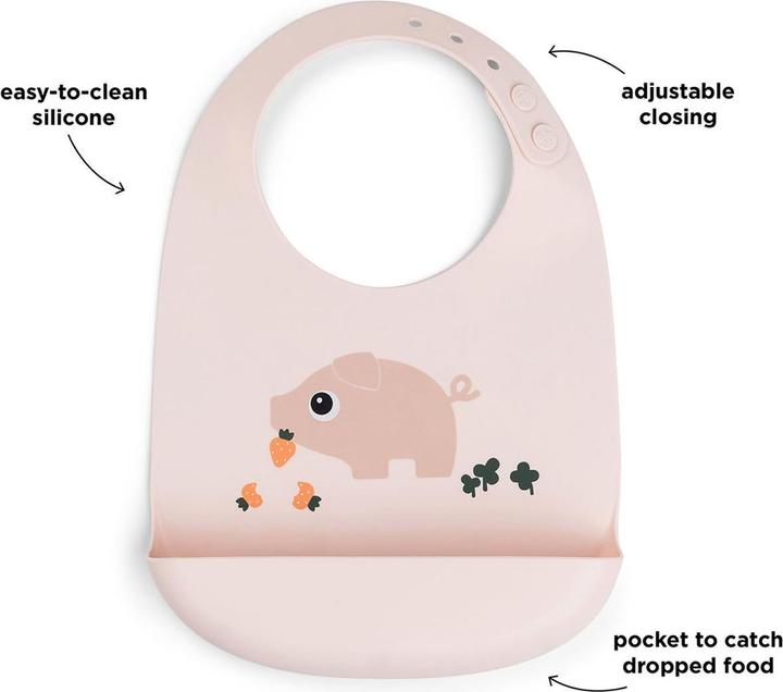 Image du produit Done by Deer Lätzchen Silikon-Lätzchen - Pigee - Powder