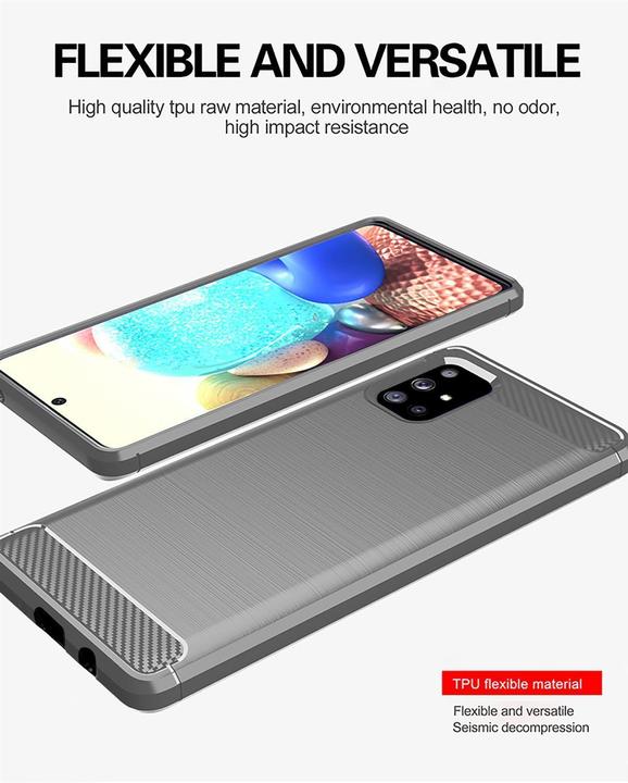 Actual product image Cadorabo TPU Ultra Slim carbon stainless steel Combi Cover (Samsung Galaxy A71)