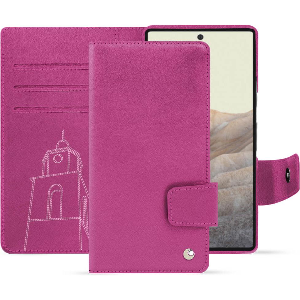 Noreve Lederschutzhülle Wallet (Google Pixel 7), Smartphone Hülle, Rosa