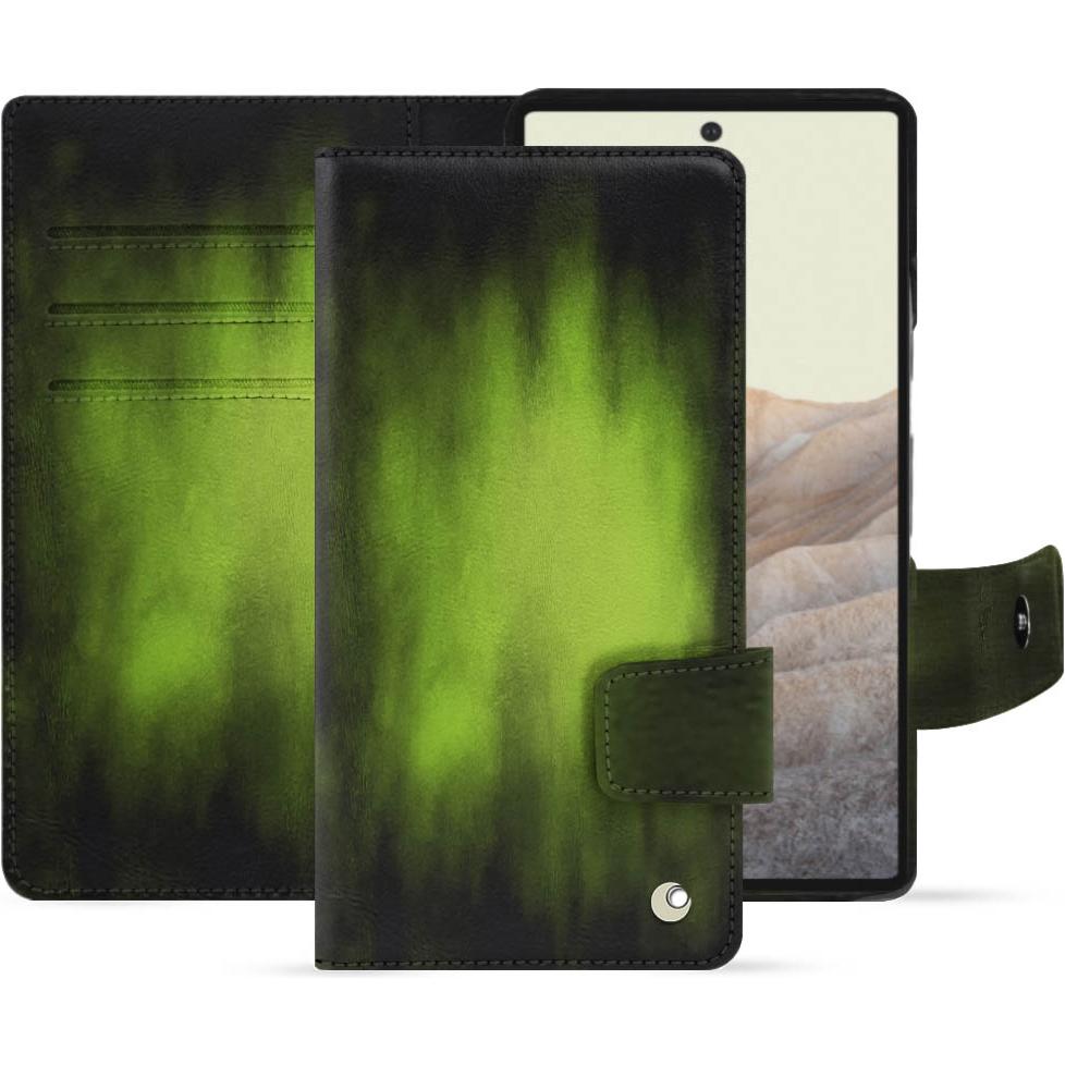 Noreve Lederschutzhülle Wallet (Google Pixel 7), Smartphone Hülle, Grün