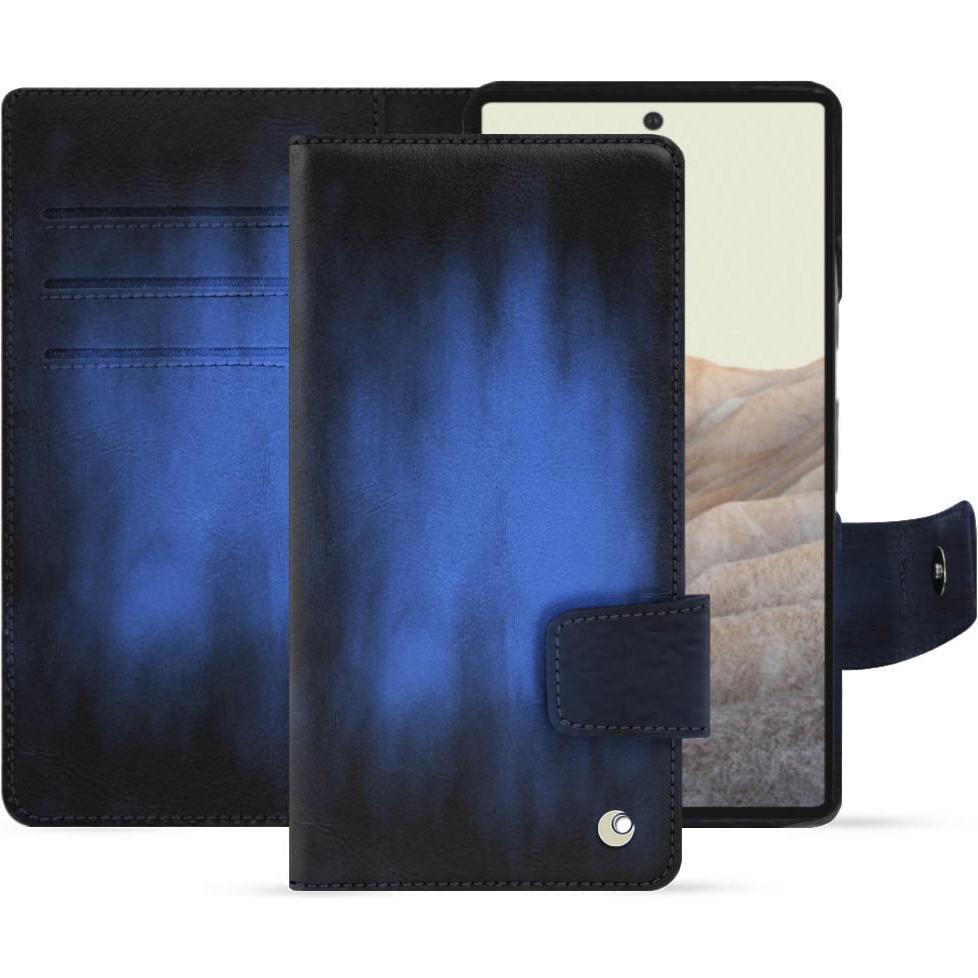 Noreve Lederschutzhülle Wallet (Google Pixel 7), Smartphone Hülle, Blau