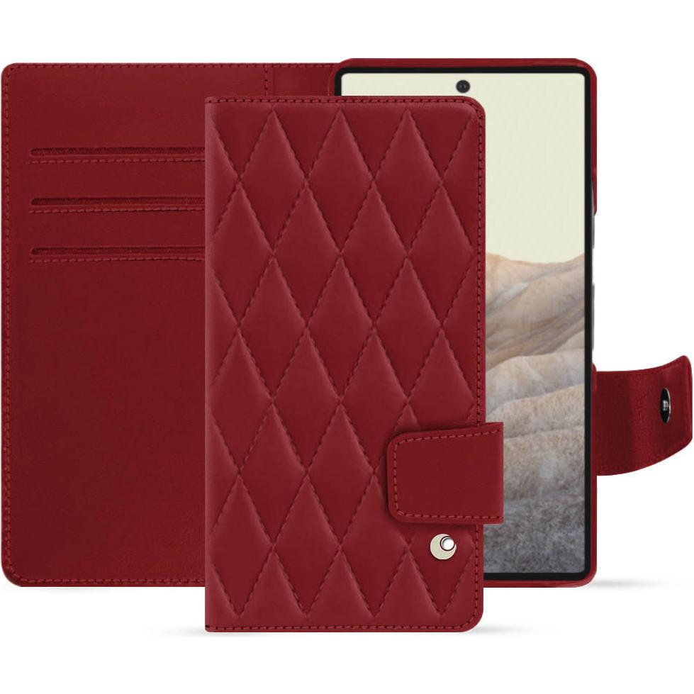 Noreve Lederschutzhülle Wallet (Google Pixel 7 Pro), Smartphone Hülle, Rot