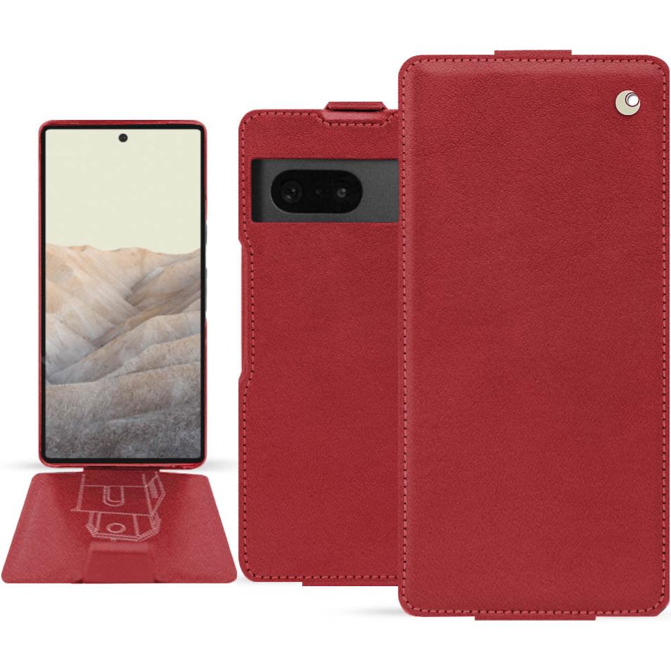 Noreve Lederschutzhülle vertikal (Google Pixel 7), Smartphone Hülle, Rot