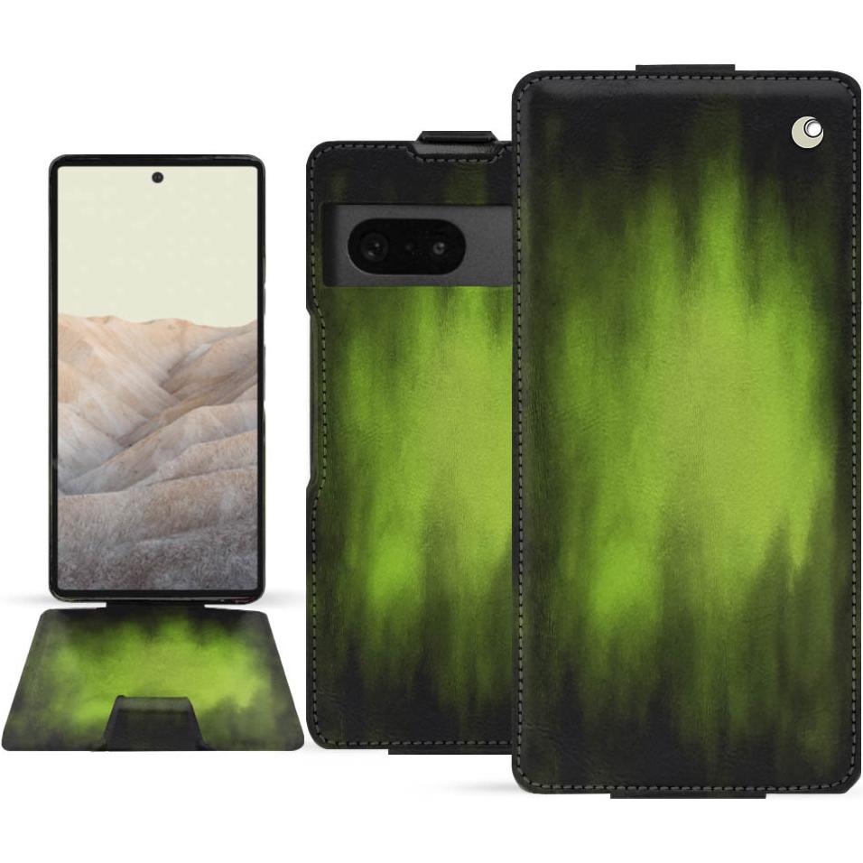 Noreve Lederschutzhülle vertikal (Google Pixel 7), Smartphone Hülle, Grün