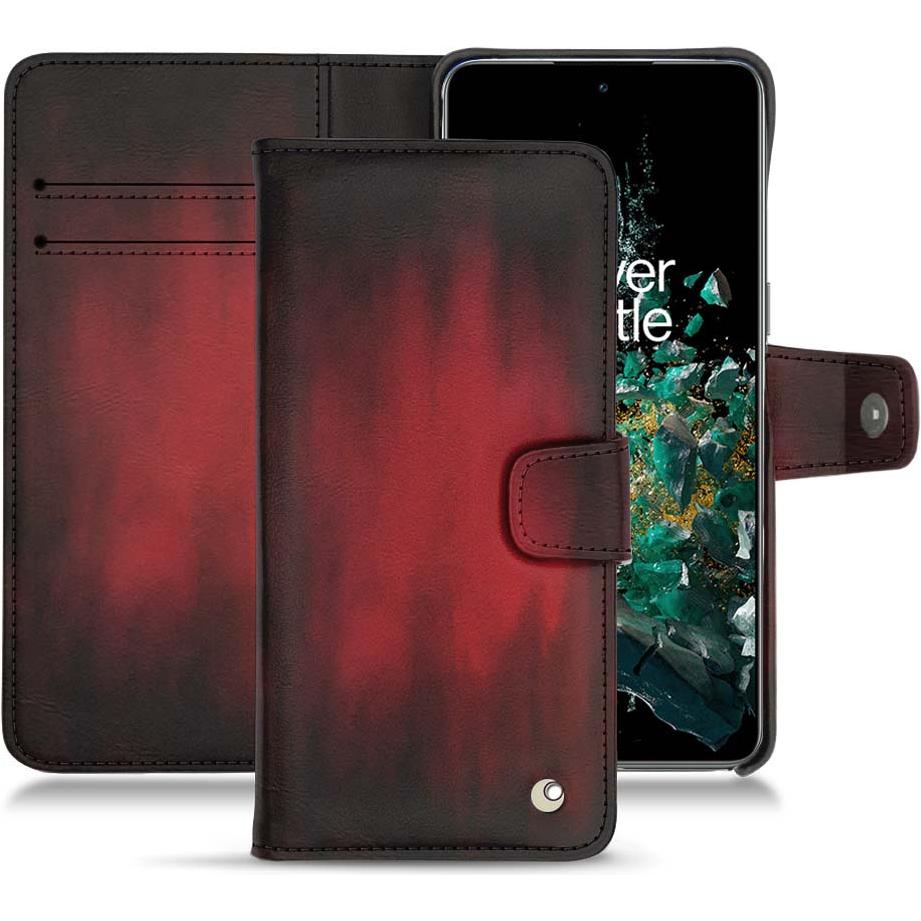 Thumbnail - Noreve Lederschutzhülle Wallet (OnePlus 10T), Smartphone Hülle, Rot