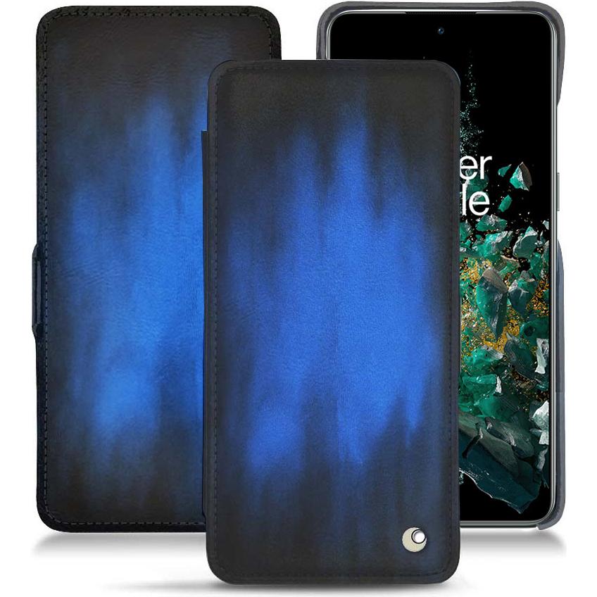 Noreve Lederschutzhülle horizontal (OnePlus 10T), Smartphone Hülle, Blau