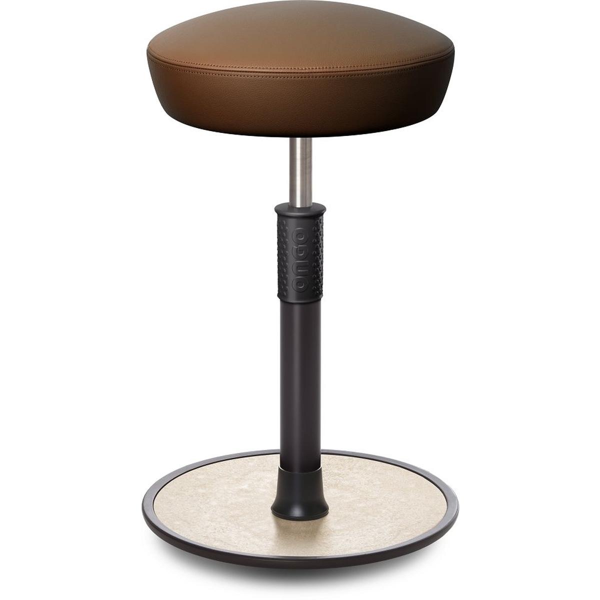 Ongo, Bürostuhl, Sitz- Stehhocker Free Tall Hutsitz Boxmark Leder Braun schwarz /cremeweiss